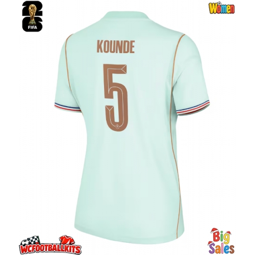 France Jules Kounde #5 Replica Away Stadium Shirt for Women World Cup 2026 Short Sleeve